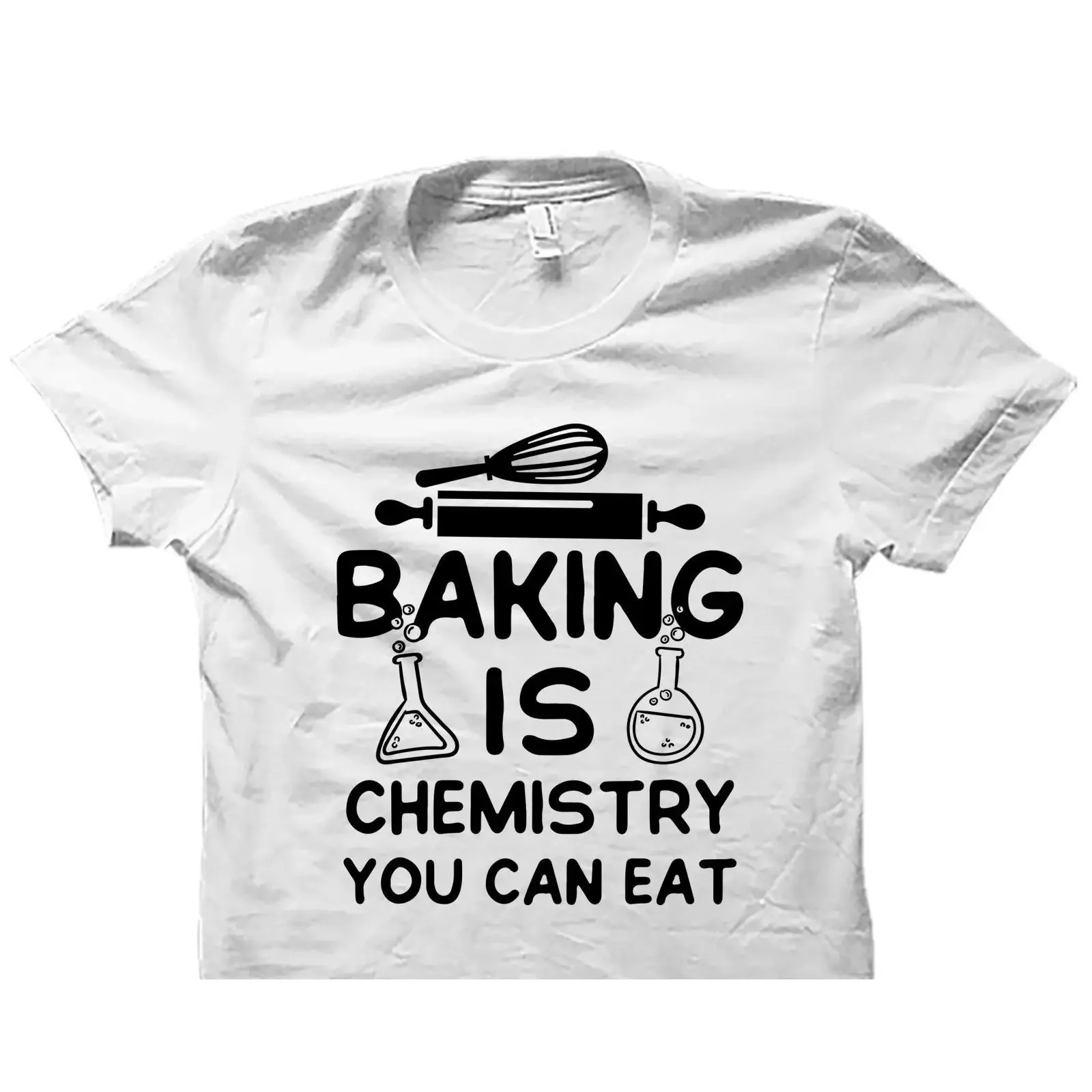 Baking Is Chemistry You Can Eat Funny T Shirt for Baker Lover Casual  vintage Washed Stylish Comfortable Top For Everyday Wear