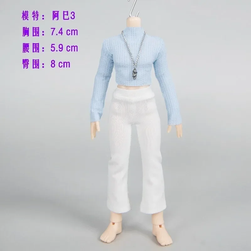 CHILI 1/12 Maßstab Damen Oberteil mit V-Ausschnitt, freiem Bauch, schrägen Schultern und langen Ärmeln, passend für 6'' Spielzeugfiguren, Romankey Body – Detail 4
