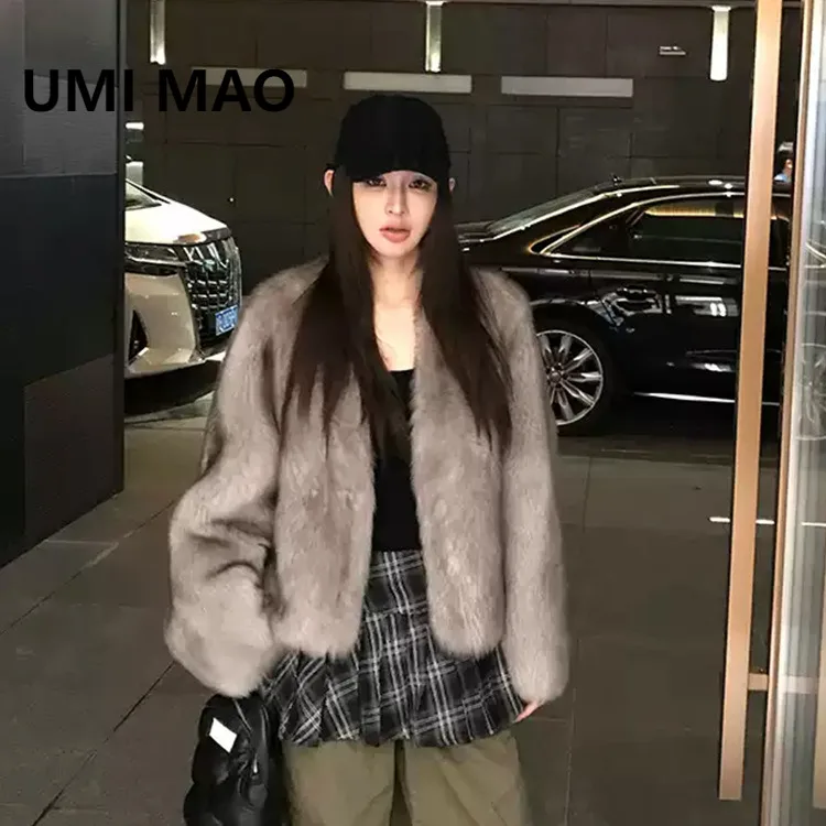 

UMI MAO Little Purple Sable Toca Tuscan Straight Fur One-Piece Double-Dyed Fur Coat For Women New Slimming Style Jackets