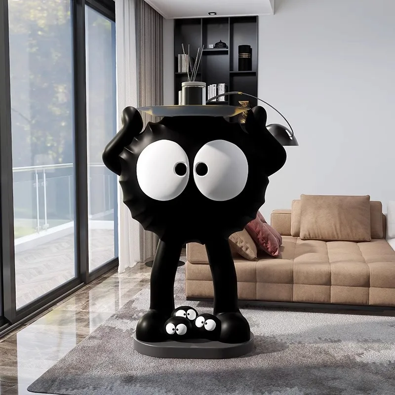 Cartoon Cute Creative Coal Ball Rack Living Room Furniture TV Cabinet Sofa Side Table Floor Large Home Decoration Ornaments