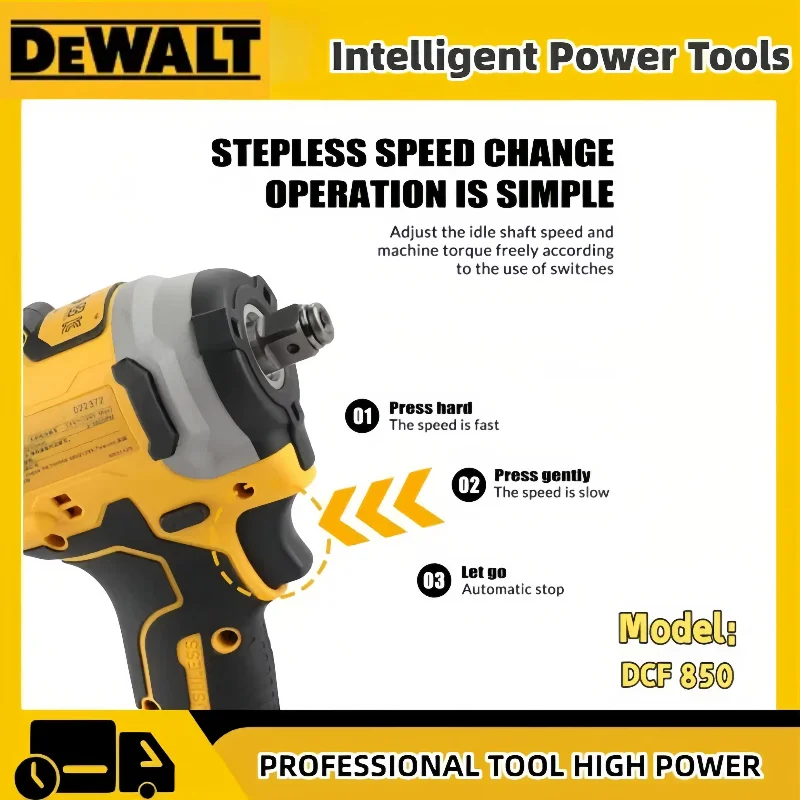 DeWALT Intelligent Electric Tools DCF850 3250RPM Brushless Impact Driver 205N.m high torque electric tool For Dewalt 20V Battery