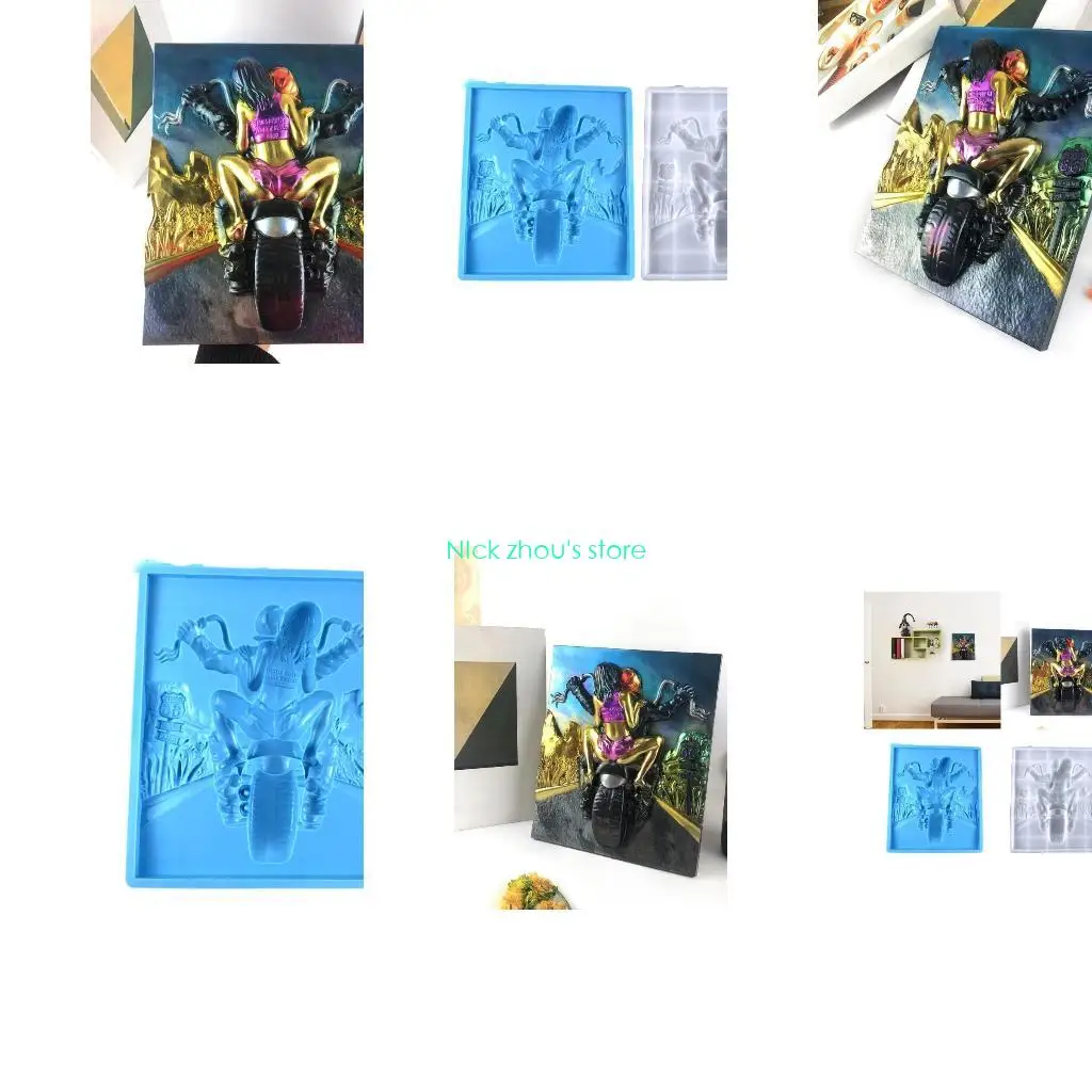 

E15E полустереоскопические настенные украшения для девочек-мотоциклистов, форма для клея, сделай сам, настенный кулон, форма