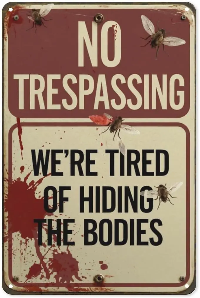 Dark Beekeeping Tin Sign  Gothic Metal Wall Art for Apiary, Halloween Yard ; Quirky Garden Decor-aluminum