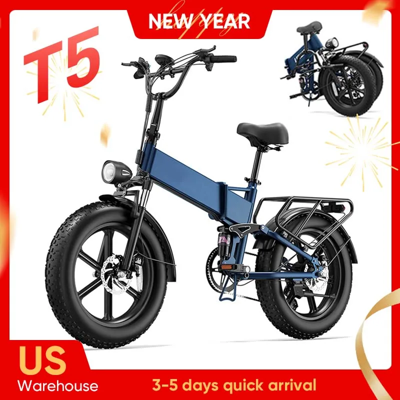 

Peak 1500W Foldable Electric Mountain Bike with 48V 13Ah Removable Battery 28MPH 80 Mile Range 20"*4" fat Tire E-bike