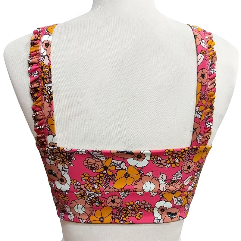 Bloemenondergoed High Impact Sport-bh's Naadloze workout yoga crop tanktops voor dames