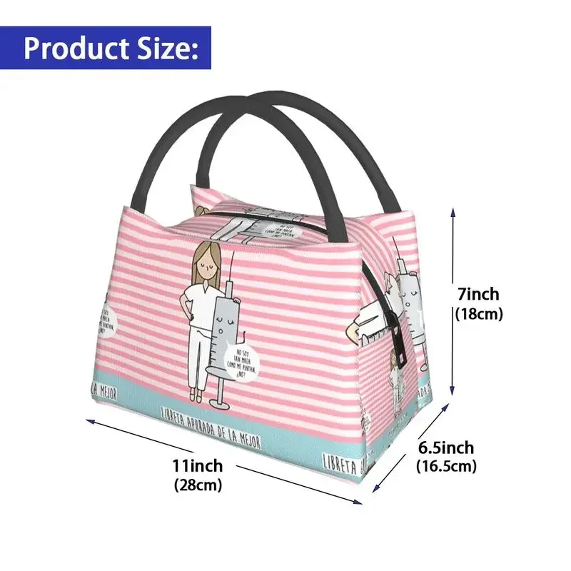 Enfermera En Apuros Doctor Nurse Medicine Insulated Lunch Bags for Women Portable Thermal Cooler Lunch Tote Office Picnic Travel