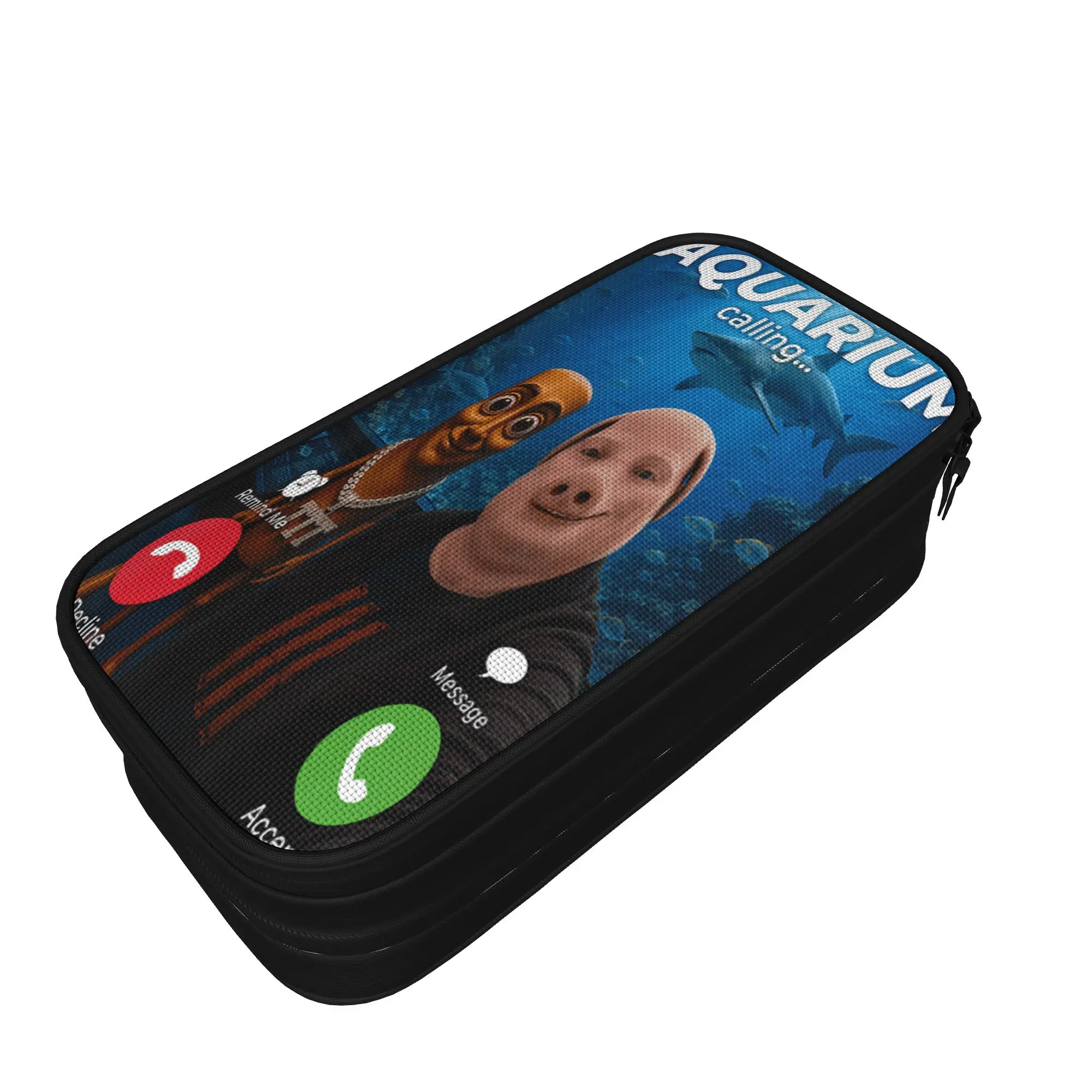 Shark Aquarium Adventure with Tung Sahur John Pork Bro Duo Pencil Case Back To School Pencil Cases Kids Pen Box School Supplies