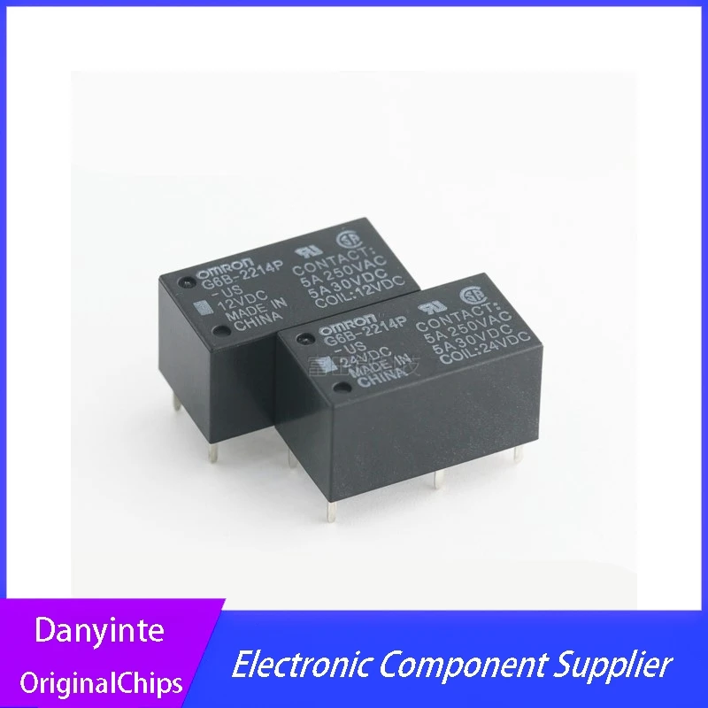 New 10Pcs/lot  G6B-2214P-US 12VDC 5VDC 24VDC G6B-2214P-US-24VDC G6B-2214P-US-12VDC   5A 6PIN