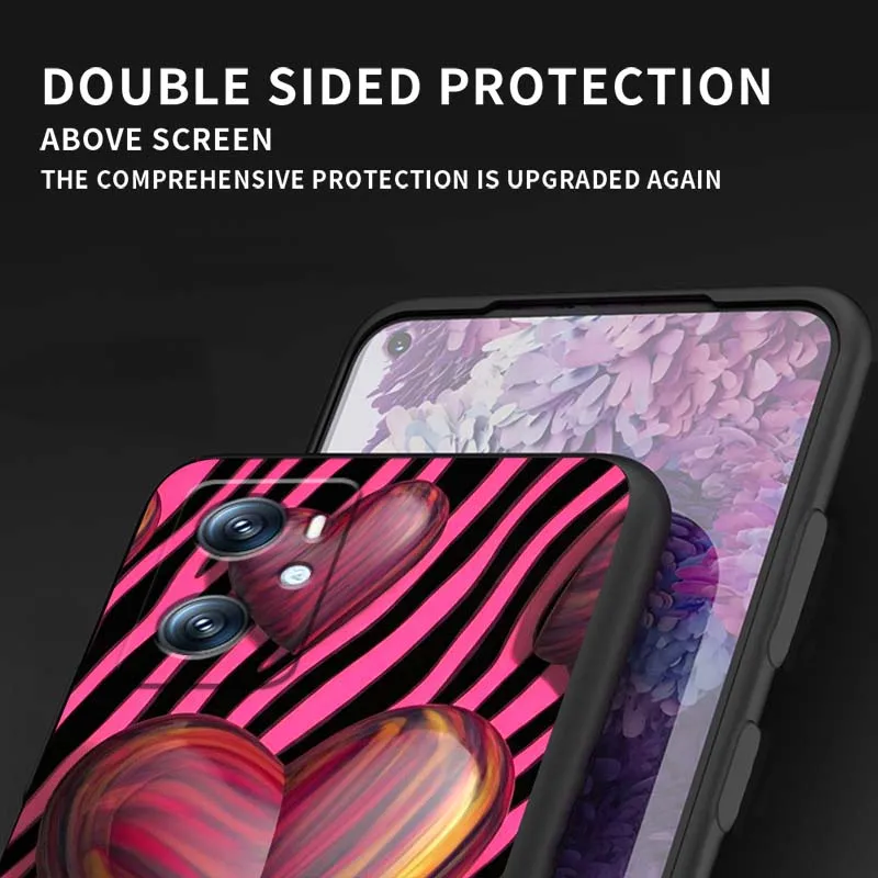 ليوبارد طباعة الشفاه تصميم غطاء ل ممن لهم رينو 5 6 7 A96 A40 A58 Realme GT A74 A78 Neo2 A74 A78 البحث X5 X3 X7 X8 الأسود