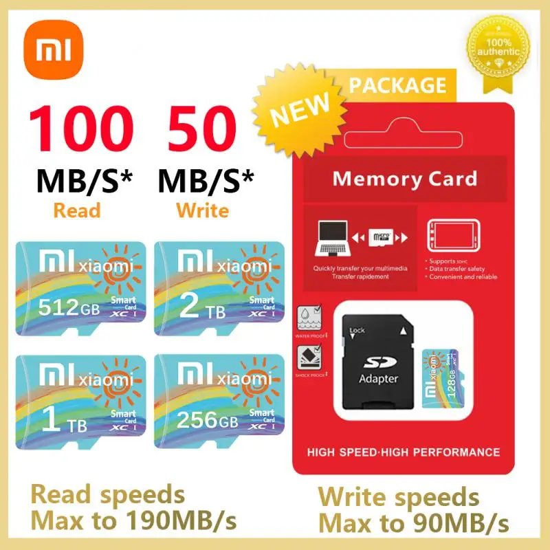 XIAOMI-tarjeta Micro TF SD De 100 MB/S, tarjeta De Memoria Flash Pro Select De alta velocidad, 2TB, 1TB, 128GB, 256GB, para teléfono/cámara