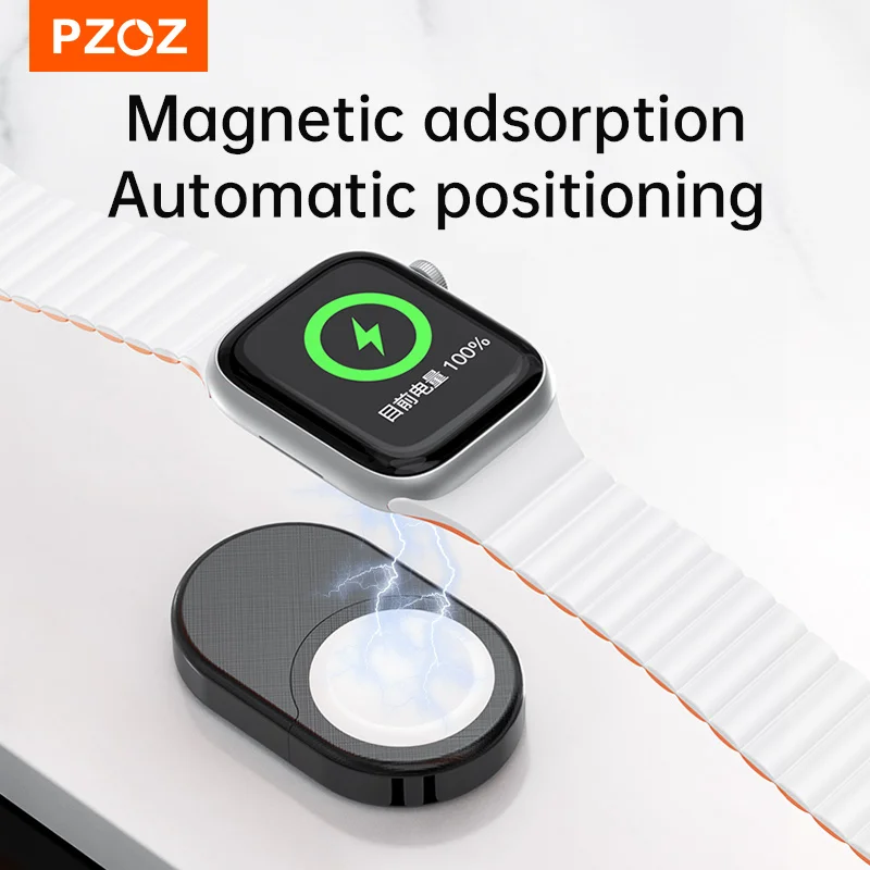 PZOZ USB Type C Portable Wireless Charger For Apple Watch Ultra 10 9 8 7 SE 2 Magnetic Charging For iWatch Series Dock Station