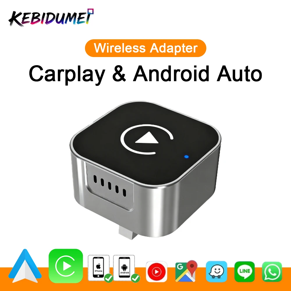 

KEBIDUMEI Y13 2in1 Wired To Wireless Carplay Smart Dongle Fast Connection 5GHz WiFi Mini Car AI Box Android Auto Car Accessories