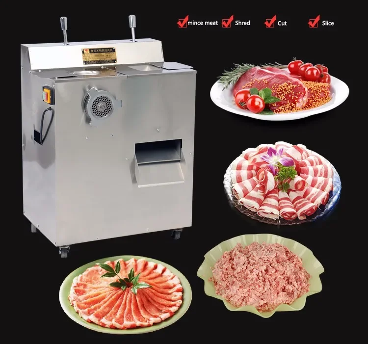 

1500W Electric Meat Grinder Stainless Steel Saussage Maker Multipurpose Kitchen Slicer Commercial Stuff Mincer QRLS-400