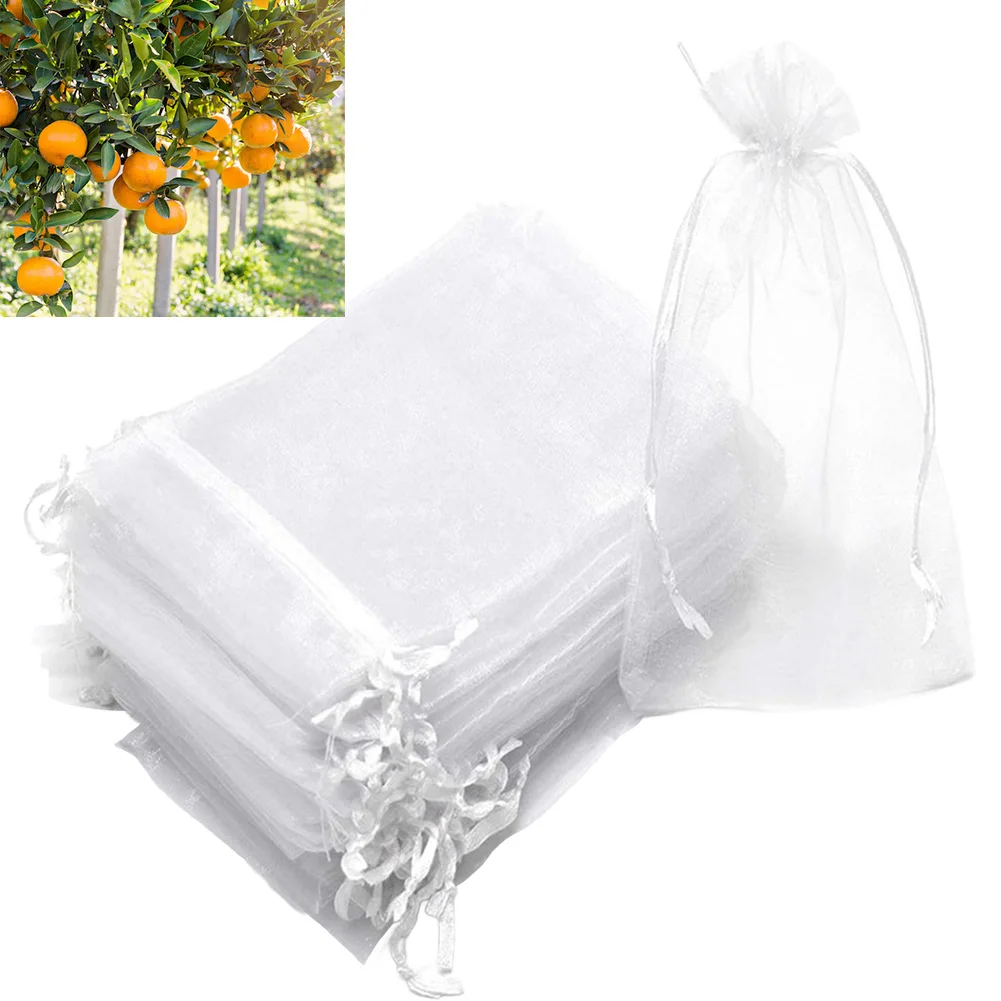 100pcs Grapes Fruit Protection Bags Insect-proof Fruit Gauze Covers Netting Mesh Vegetable Plant Protection Bags Garden Tools