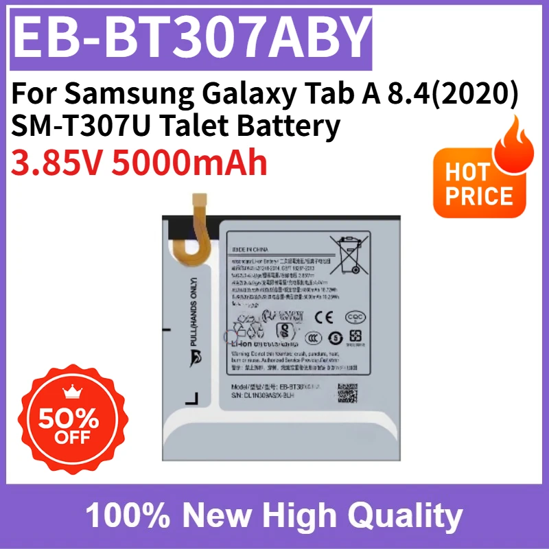 

New Replaceable Battery EB-BT307ABY 3.85V 5000mAh High Quality for Samsung Galaxy Tab A 8.4(2020) SM-T307U Talet Battery