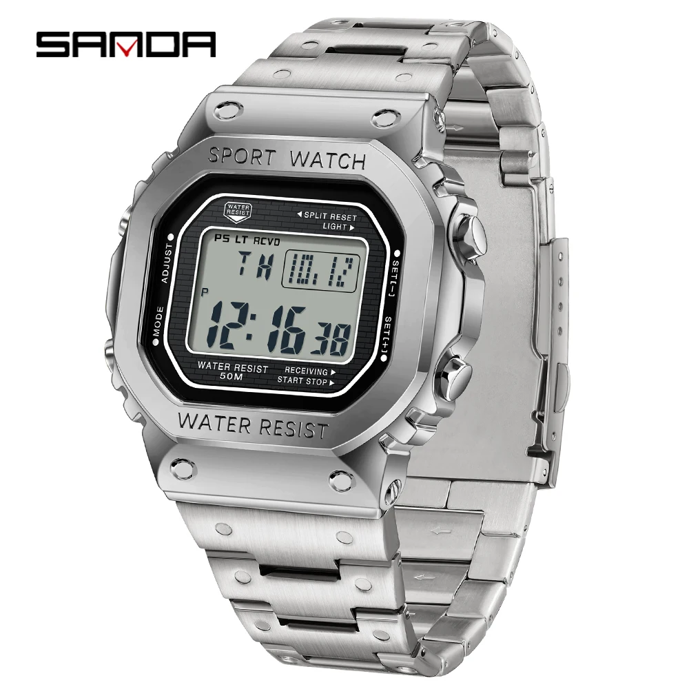 Men's Square Waterproof Multi-Functional Wrist Watch