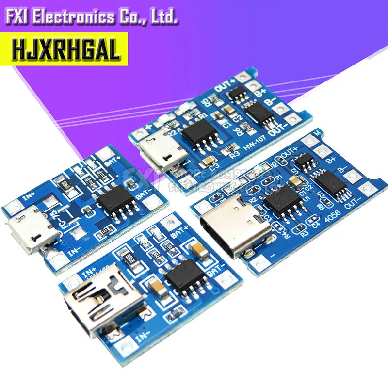 5PCS Micro USB 5V 1A 18650 TP4056 Lithium Charger Module Charging With Dual Functions 1A Li-ion Battery protection board