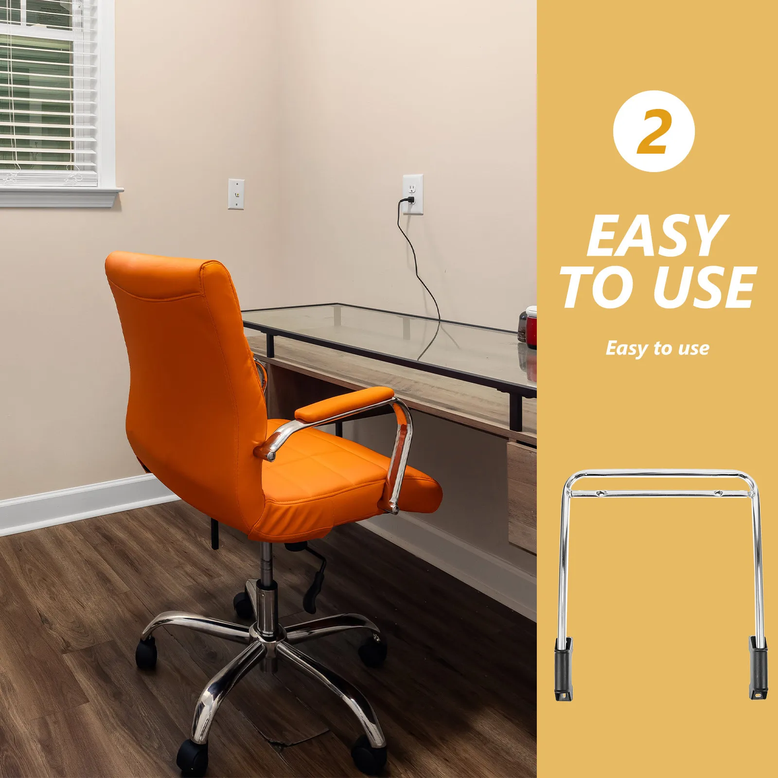 1Pcs Stainless Steel Footrest Rack One-Piece Electroplated Adjustable Office Desk Foot Rest Under Desk Foot Stool Ergonomic Leg