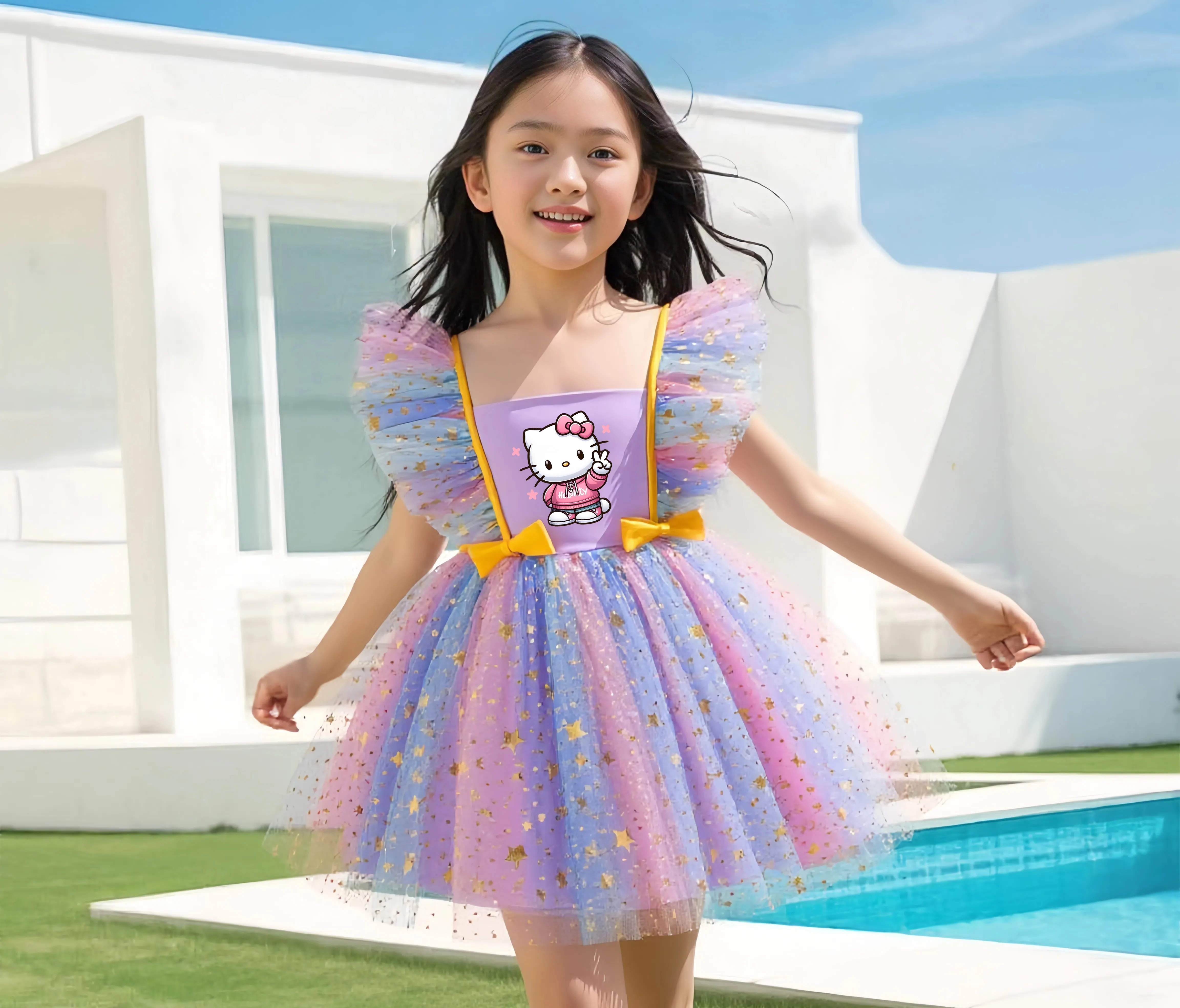 

Платье Hello Kitty Baby Somalilandess, платья для дня рождения для девочек, детская рождественская детская тюлевая пачка без рукавов, одежда для детей от 1 до 5 лет