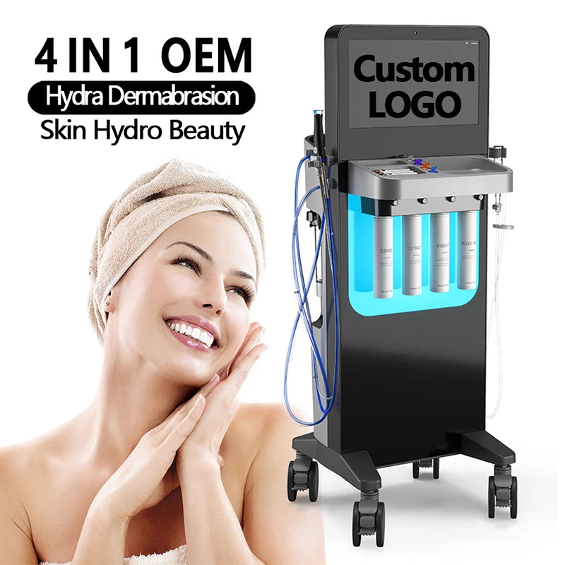 4 In 1 Hydro Diamond Microdermabrasion Machine H2O2 Deep Cleaning Facial Lifting Skin Tightening Oxygen Jet Peel Beauty Device