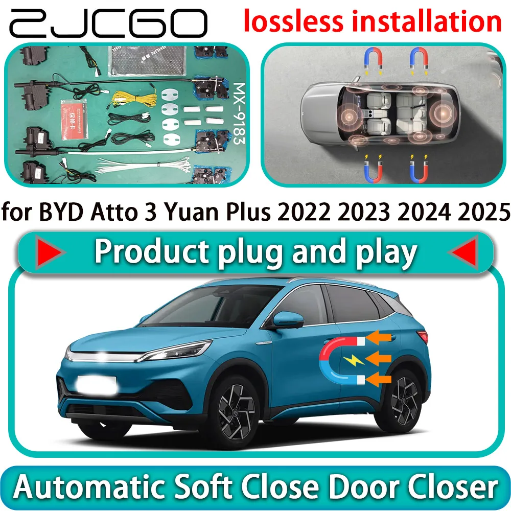 for BYD Atto 3 Yuan Plus 2022 2023 2024 2025 Auto Pull Soft Close Door Kit Power Latch Electric Door Catch Soft Closing Assist