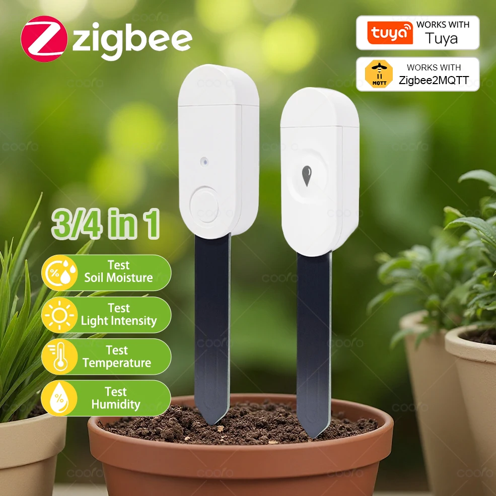 Tuya – capteur intelligent d'humidité du sol Zigbee, testeur de température et d'humidité du sol, moniteur d'humidité en temps réel, Support Z2M dans l'assistant domestique