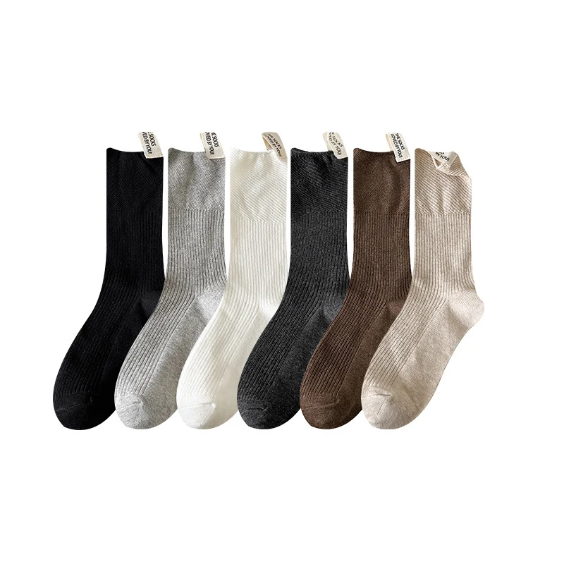 

5 Pairs Cotton Socks For Women New Fashion Breathable Casual Crew Socks Japanese Style Female Spring and Autumn Lady Loose Socks