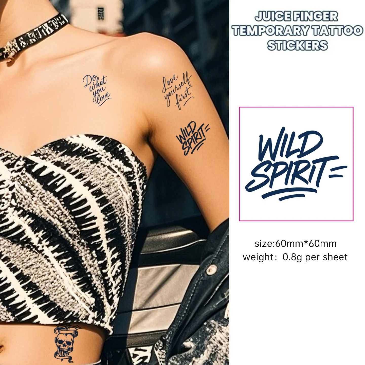 New Cool Trend Semi-permanent Long-lasting Color Rendering Waterproof Herbal Juice Tattoo Sticker
