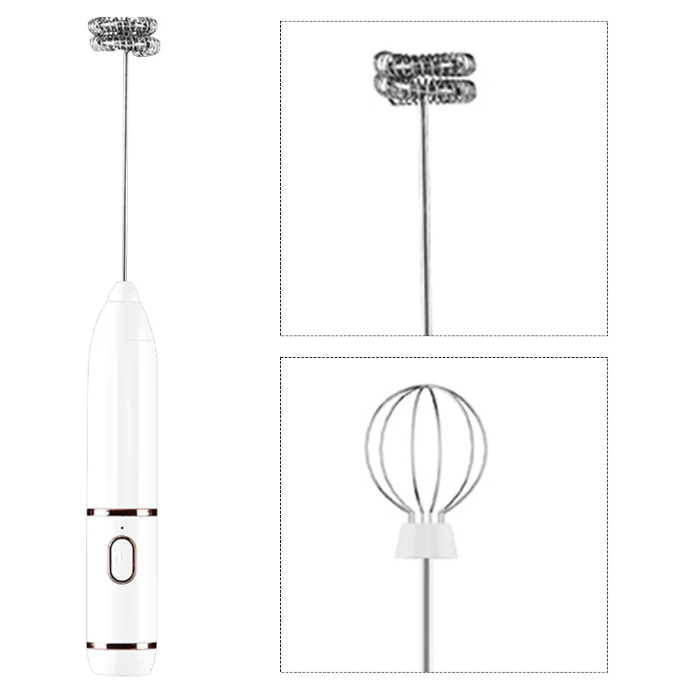 Eiergarde Handmixer 3 snelheden Draadloze eierklopper met 2 koppen Roerdergarde Elektrische melkschuimer voor koffie Warme chocolademelk