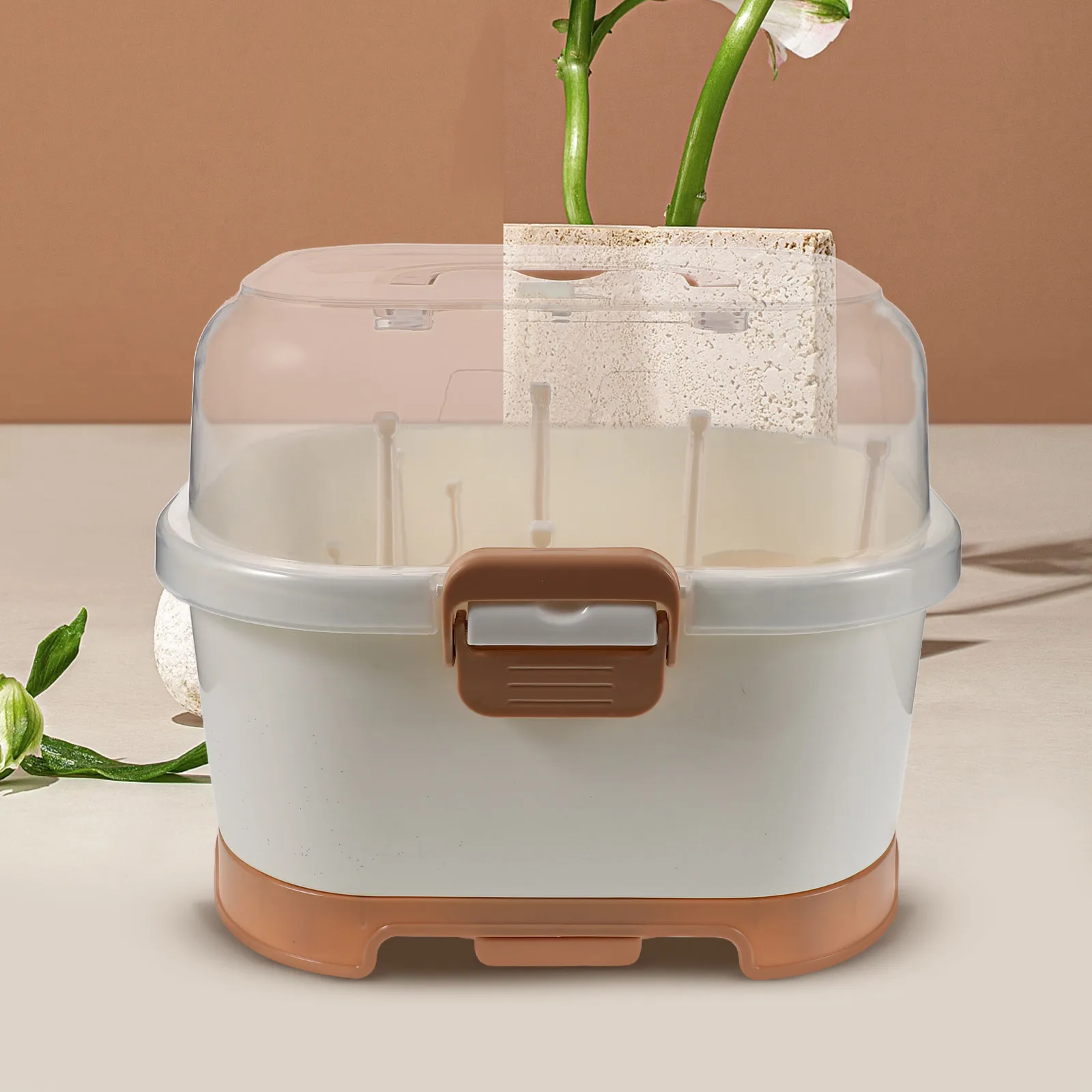 

Portable Baby Bottle Storage Organizer Compact Lightweight with Seal Protection for Feeding Essentials Drying Rack for Bottles