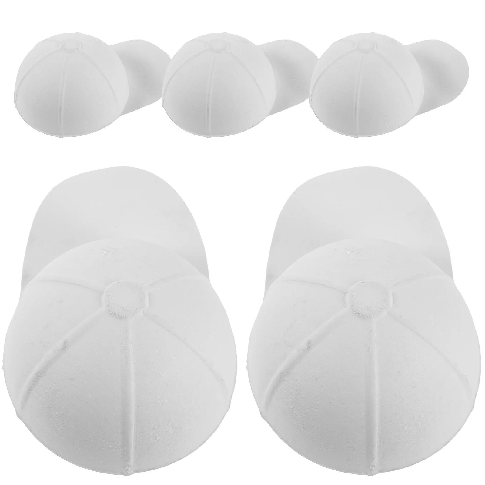 5 pçs bonés de beisebol em branco para pintura criativa diy projetos de arte papel branco esporte bola chapéus para crianças artesanato chapéus para decorar