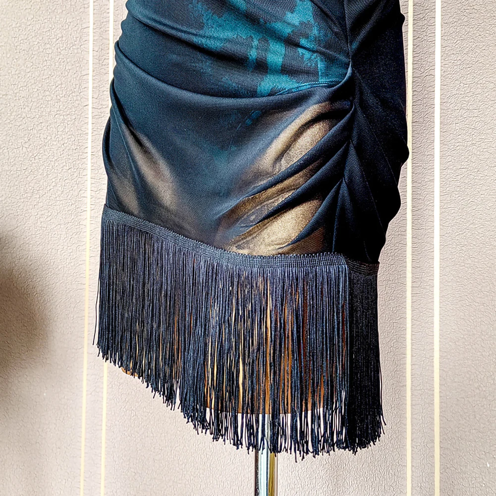 Сексуальное платье для латинских танцев Samba, женские брюки с кисточками, рубашка на бретельках, костюм для танго, леопардовое платье с открытой спиной, GB, тренировочное платье