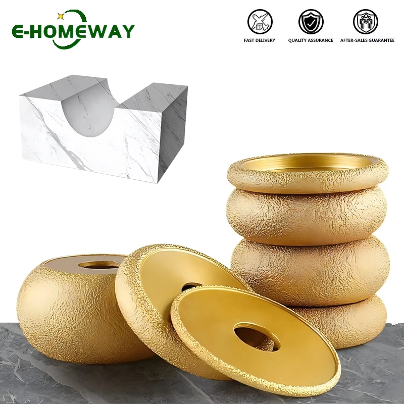 75mm 20mm Bore Roman Stone Edging 10 15 20 25 30mm Grinding Wheel Slotted Granite Marble Brazed Diamond Angle Grinder Hand Drill