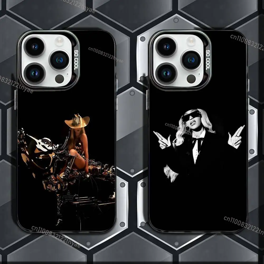 

Cool Singer Cowboy Phone Case For iPhone 17,16,Pro,Max,15,14,Plus,13,12,Mini,11,Pro B-Beyonce Matte Colored Silver Luxury Cover