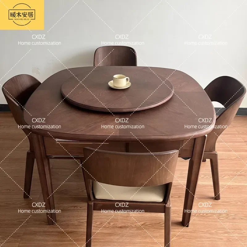 Automatic Solid Wood Mahjong Table New Chinese Style Household Round Square Dining Table Silent Automatic Mahjong Machine