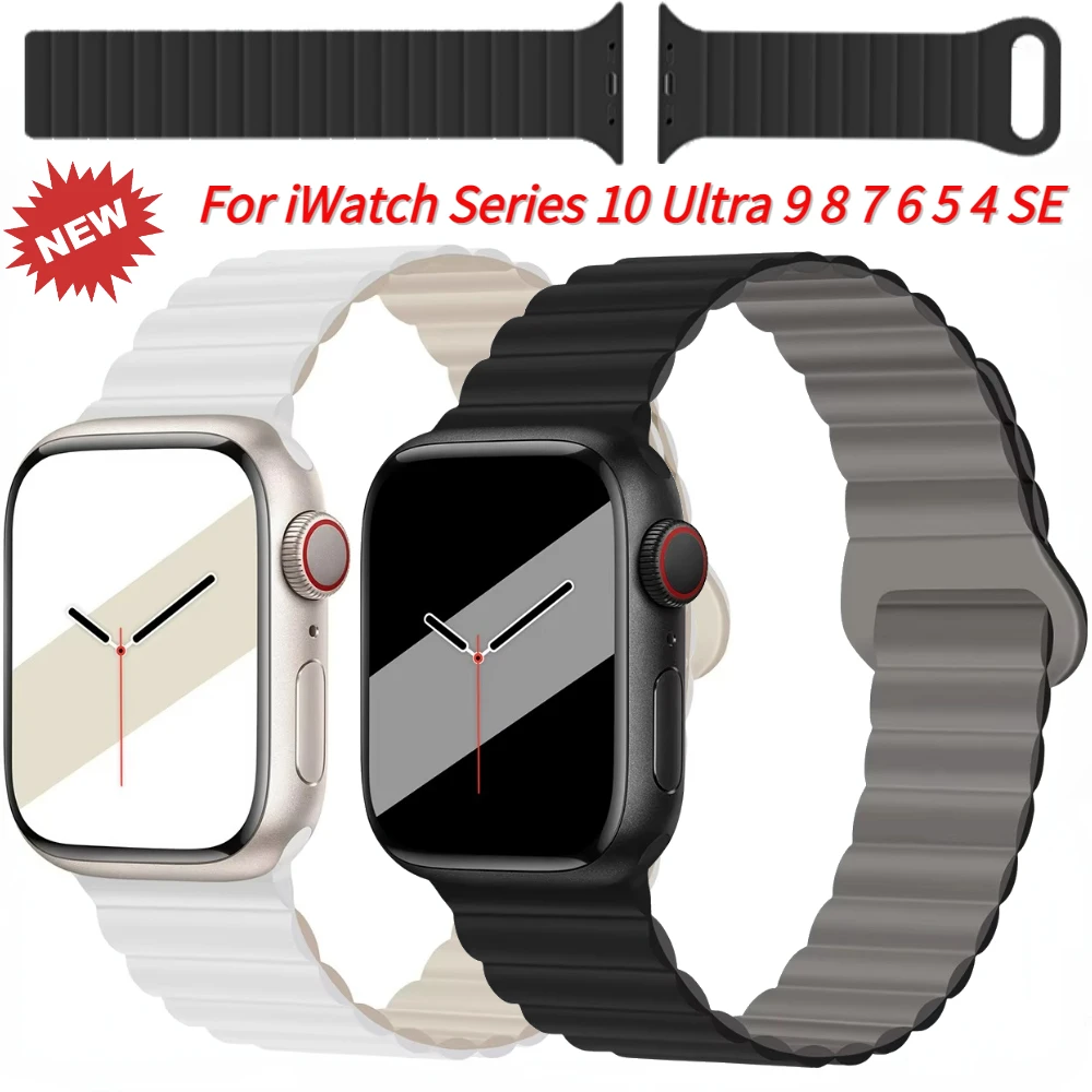 

Sport Silicone Strap for Apple watch 44mm 45mm 46mm 49mm 42mm 38 40 41mm Bracelet Watchbands iWatch Series Ultra 10 9 8 7 6 5 SE