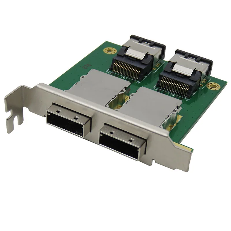 2-Port Internal SFF-8087 ke Eksternal 8088 PCI Mini SAS 26P Adaptor SAS RAID