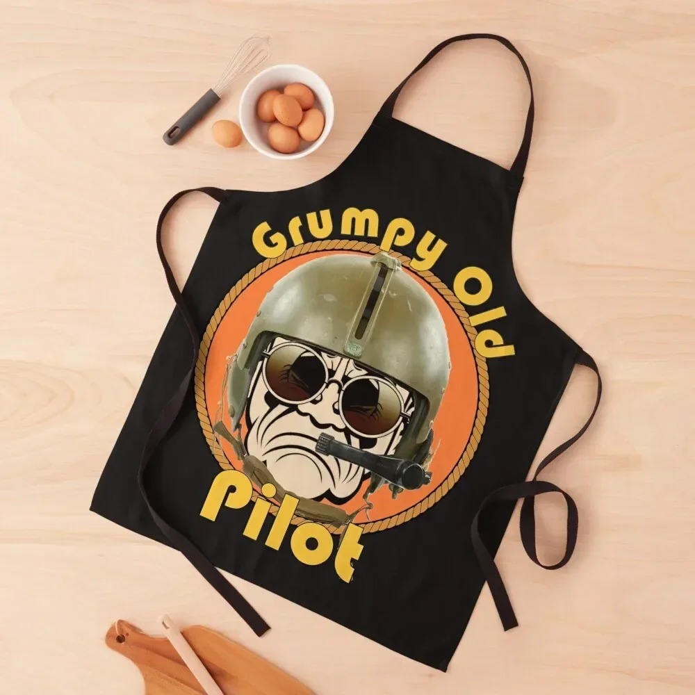 Grumpy Old Pilot Apron Waiter Uniforms work ladies Apron