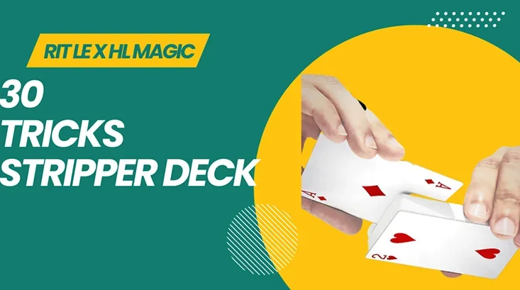 30 TRICKS STRIPPER DECK by RIT LE -Magic tricks