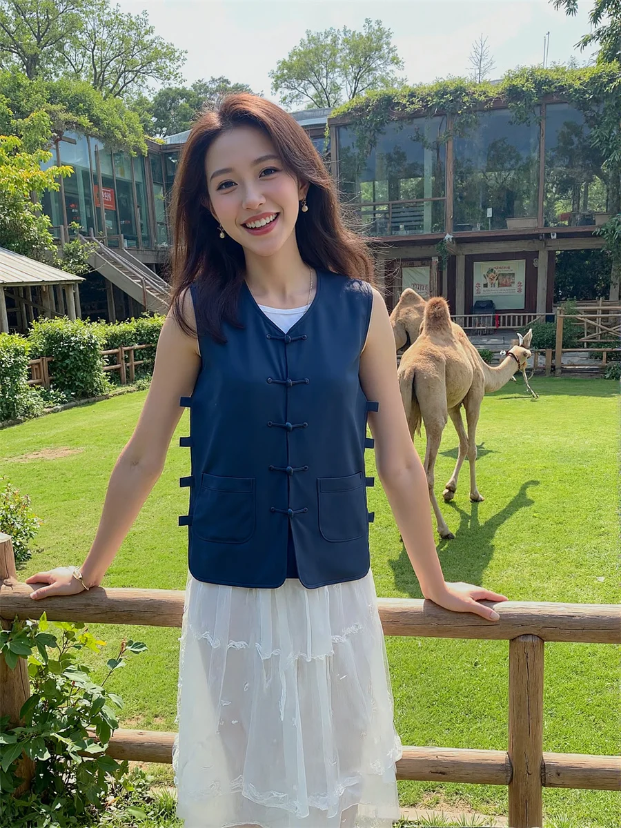 

Женские жилеты Верхняя одежда Женская летняя одежда с несколькими карманами и открытой спиной Низкая облегающая одежда без рукавов для вечеринок и ночного клуба Модная сексуальная нарядная одежда