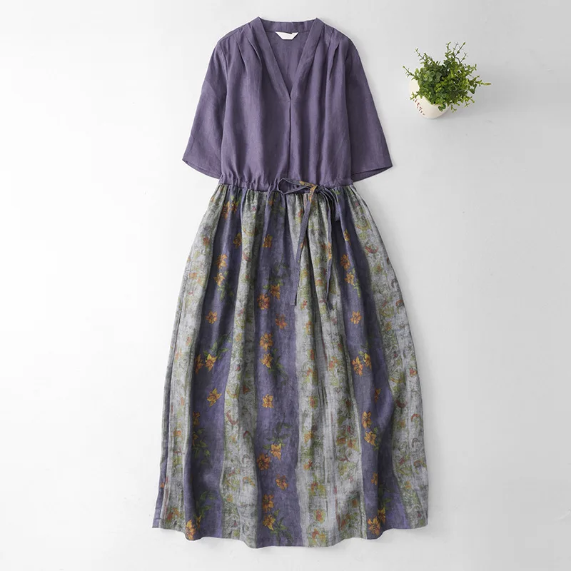 

Women Long Dress Dresses A Line Vestidos High Waist Y2k Streetwear V Neck Full Sleeve Print Elegant Party Night Work Spring