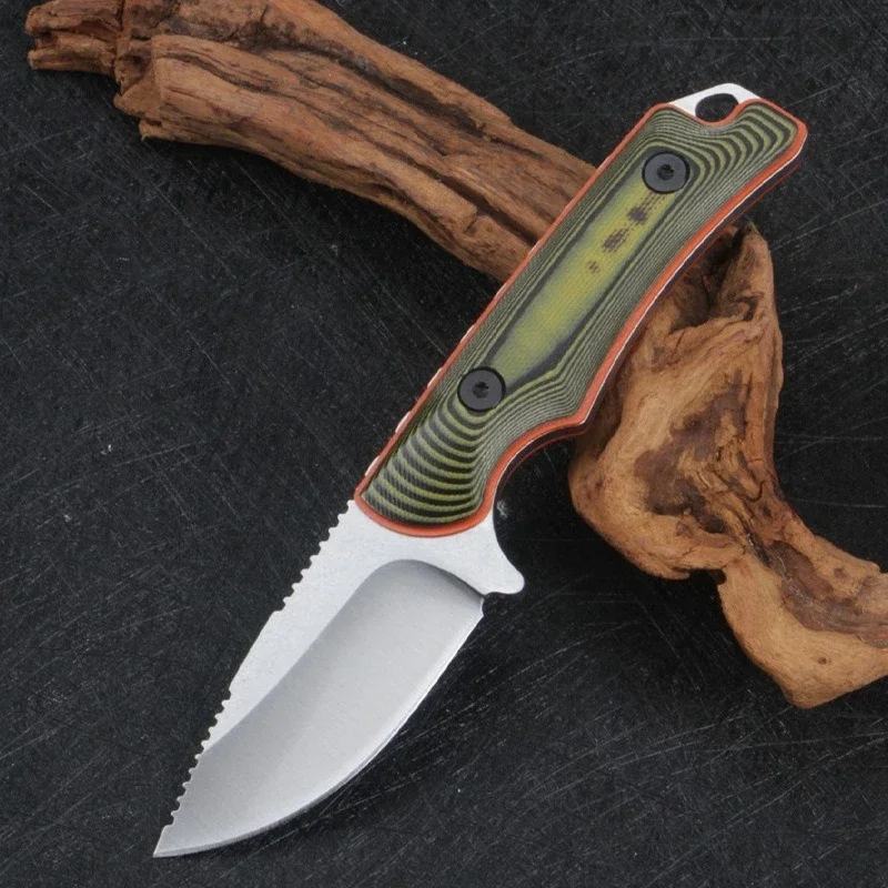 15017 Portable Wilderness Climbing Adventure EDC Tools Outdoor Camping Straight Knife Hiking Climbing Fixed Knife Daily Cutter
