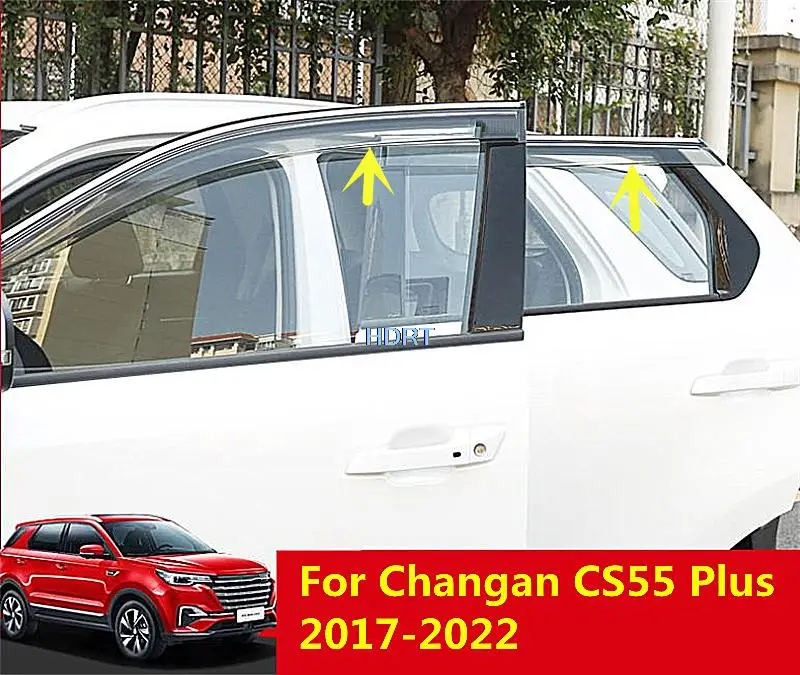 

Window Visors For Changan CS55/CS55 Plus 2017-2022 Car Style 4pcs Weathershields Sun Rain Deflector Door Visor Awnings Shelters