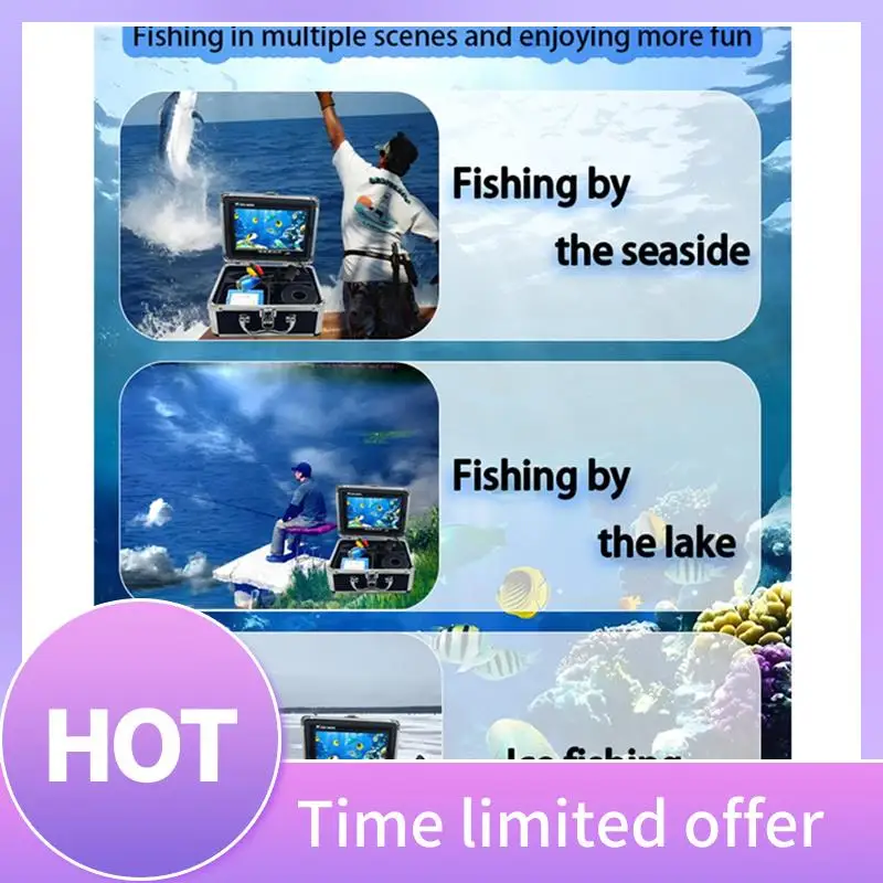 

ABFN-Underwater Fishing Camera LCD Monitor Fish Finder Waterproof 1000TVL Fishing Camera Infrared Lights For Lake