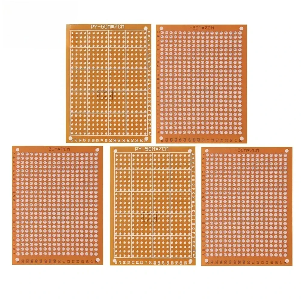 1/5/10/20PCS Single-Sided Yellow PCB Board Protoboard 5x7cm Universal DIY Prototype Circuit Board Kit for Electronics Projects