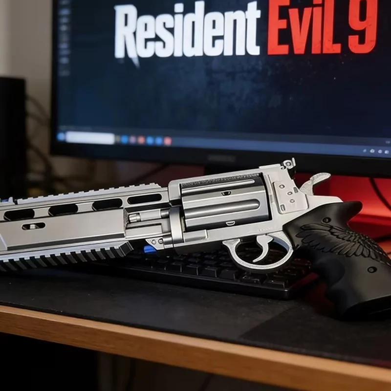 Resident Evil 9 Requiem Leon Revolver Hand Cannon Model Articulated Cosplay Prop Game Peripheral Ornament Gift For Collectors