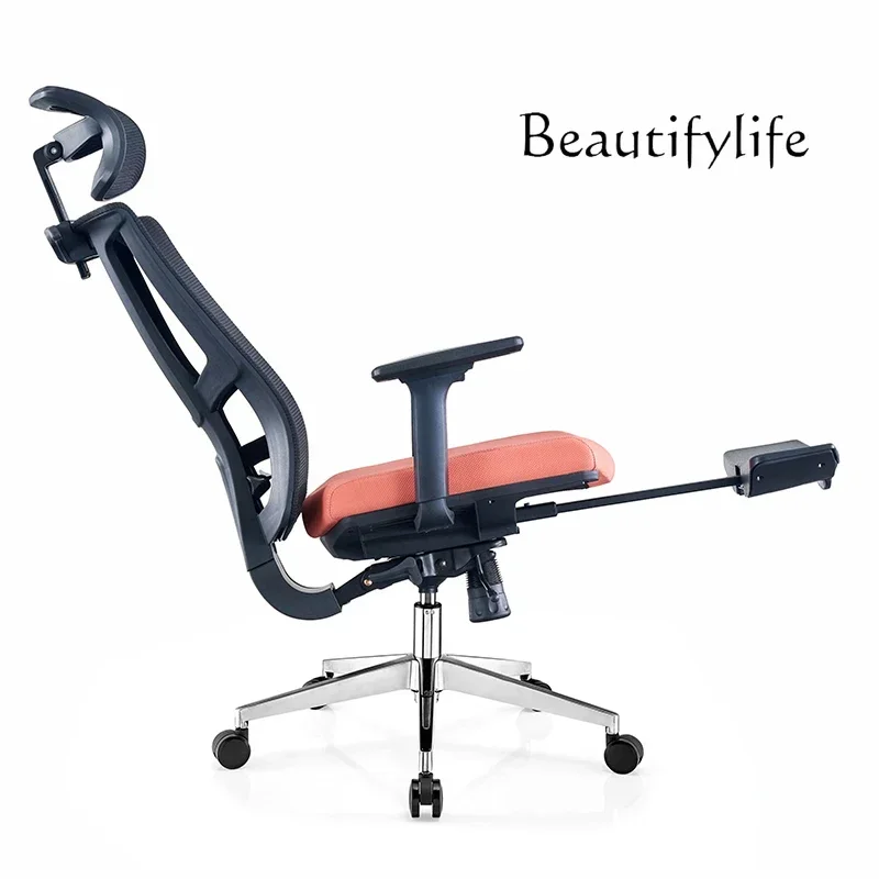 Office chair with retractable pedals can be lifted and lowered breathable mesh swivel chair