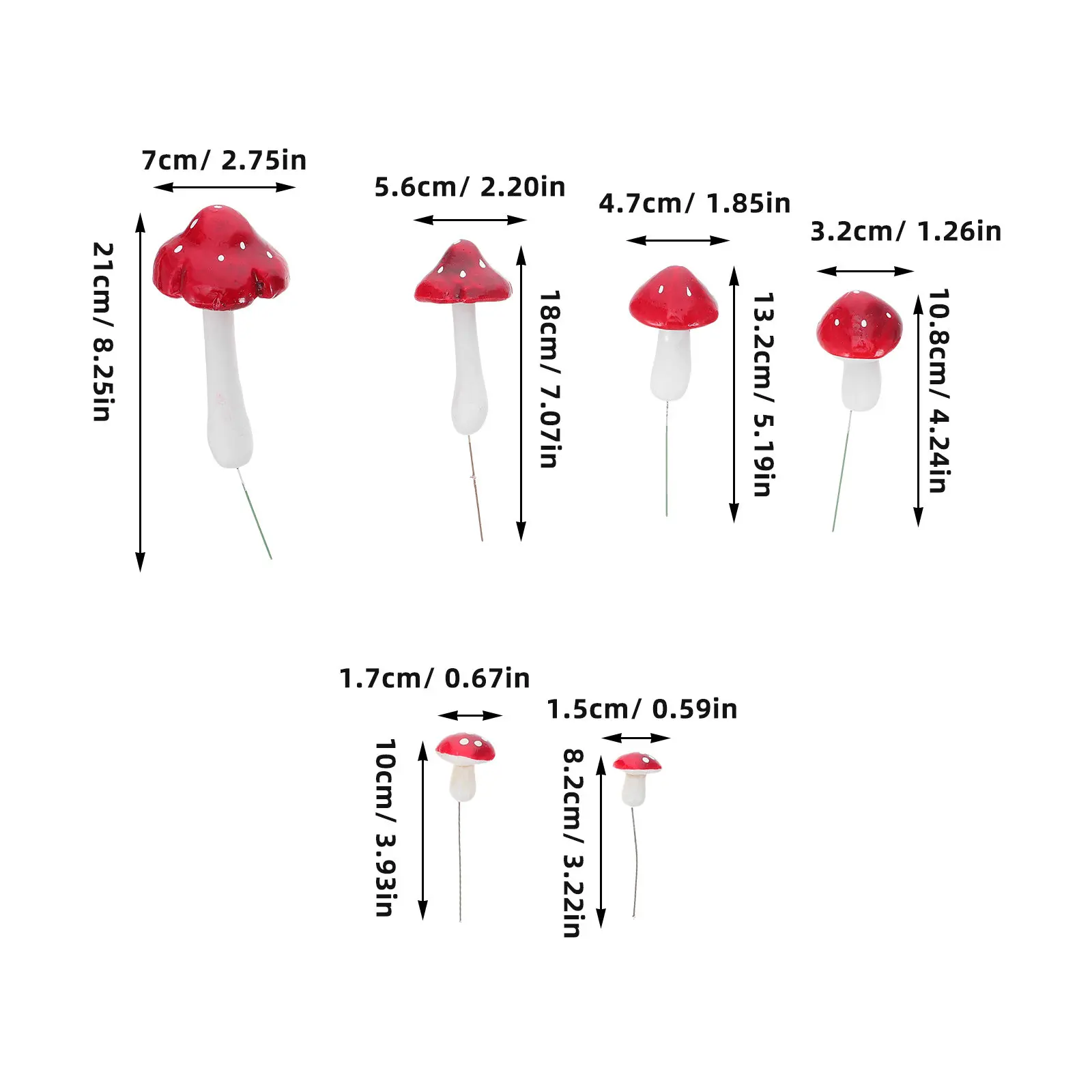 33Pcs Artificial Foam Mushrooms Realistic Miniature Models Vibrant Colors Lightweight for DIY Crafts Garden Bonsai Decor
