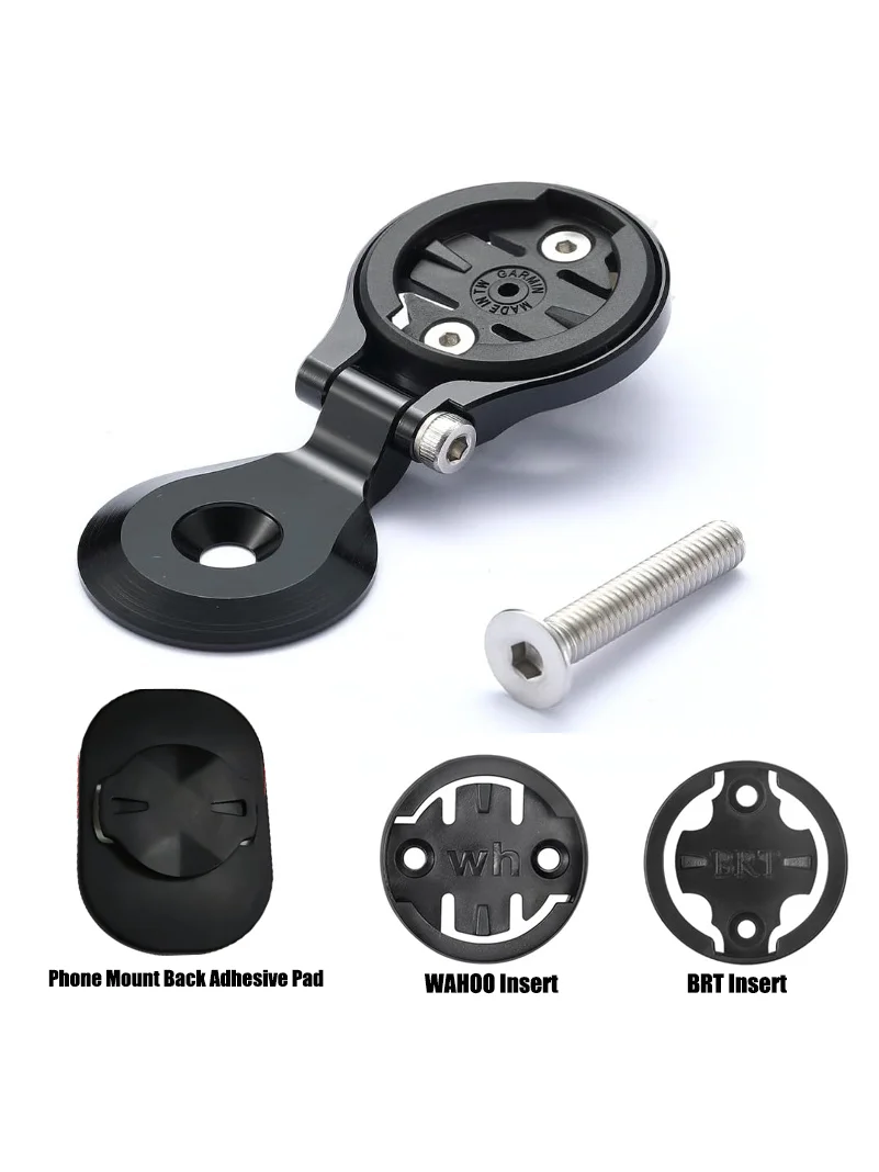 AliExpress NONE Adjustable Bike Stem Phone Mount Adapter, Aluminum Bracket Compatible with Garmin/Wahoo/BRT, with Adhesive Back Pad & Inserts