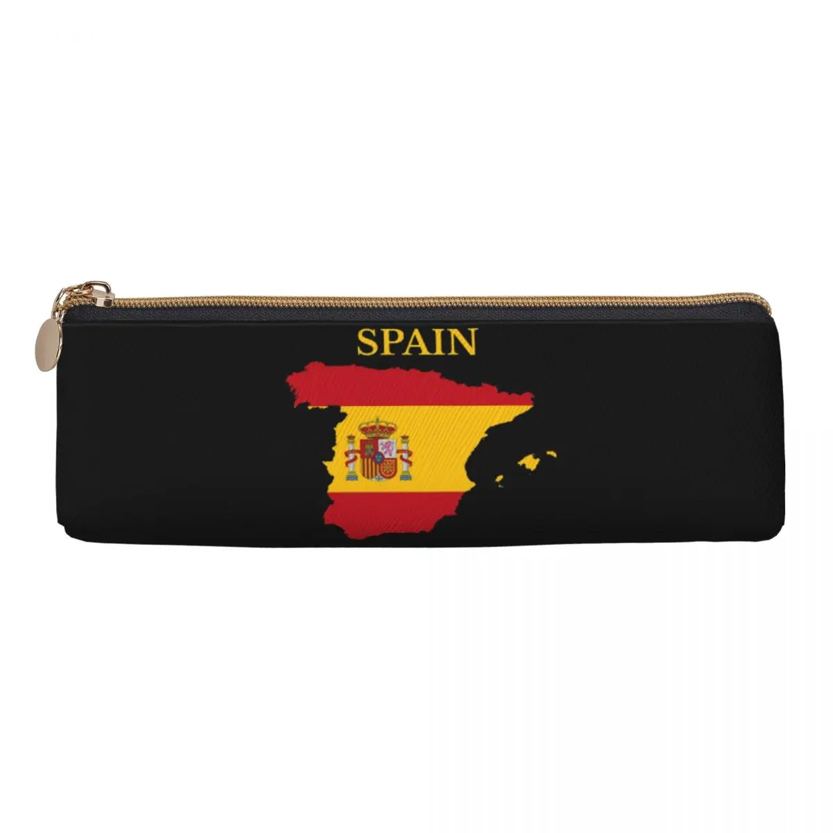 

Spain Map Flag Pencil Cases Pen Holder Storage Stationery Supplies Big Capacity Pen Box Pencil Bag for Boys Girls Gifts